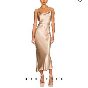 Taupe Satin Midi Dress, Shona Joy from Revolve